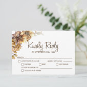 Rustikale Herbstblütenhochzeit RSVP Karte (Stehend Vorderseite)