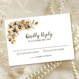 Rustikale Herbstblütenhochzeit RSVP Karte