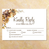 Rustikale Herbstblütenhochzeit RSVP Karte