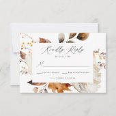 Rustikale Herbstblütenhochzeit RSVP Karte (Vorderseite)