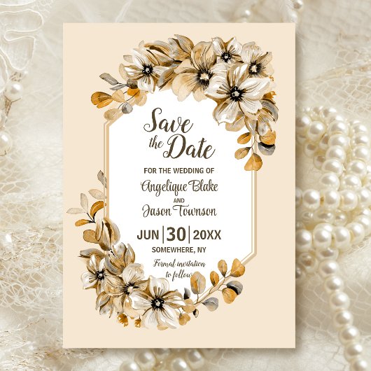 Rustikale Herbstblütenhochzeit Save The Date