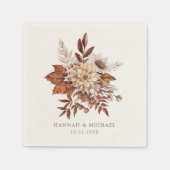 Rustikale Herbstblütenhochzeit Serviette (Vorderseite)