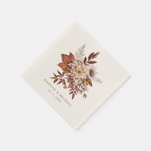 Rustikale Herbstblütenhochzeit Serviette (Ecke)