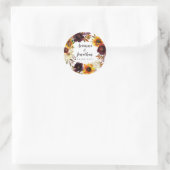 Rustikale Herbstblütenhochzeit Vielen Dank für Ihr Runder Aufkleber (Tasche)