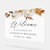 Rustikale Herbstblütenhochzeit Willkommen Acrylschild (Winkel)