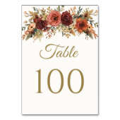 Rustikale Herbstblütenhochzeiten - Tischnummern (Vorderseite)