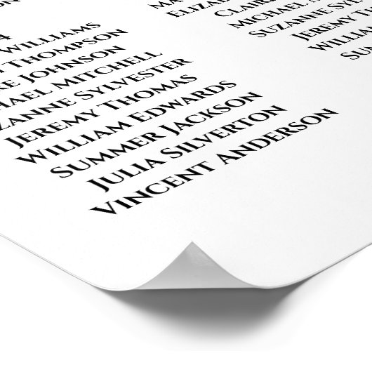 Rustikale Herbstblütenkarte 6 Tabelle Hochzeitsstü Poster (Ecke)