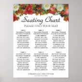 Rustikale Herbstblütenkarte 6 Tabelle Hochzeitsstü Poster (Vorne)