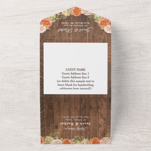 Rustikale Herbstblütenspürzen All In One Einladung (Außenbereich)