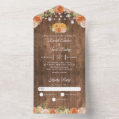 Rustikale Herbstblütenspürzen All In One Einladung (Innen Boden)