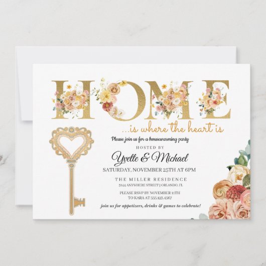 Rustikale Herbstblütenwärmung Einladung (Vorderseite)