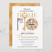 Rustikale Herbstblütenwärmung Einladung (Vorne/Hinten)