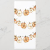 Rustikale Herbstboho getrocknete Orange Garland Ho Menükarte (Rückseite)