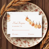 Rustikale Herbstboho getrocknete Orange Garland Ho RSVP Karte
