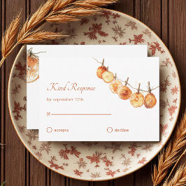 Rustikale Herbstboho getrocknete Orange Garland Ho RSVP Karte
