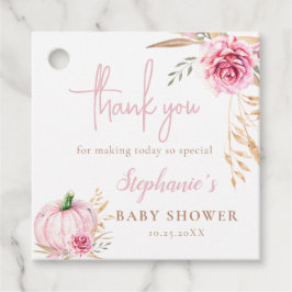 Rustikale Herbstboho Pumpkin Baby Girl Dusche Geschenkanhänger