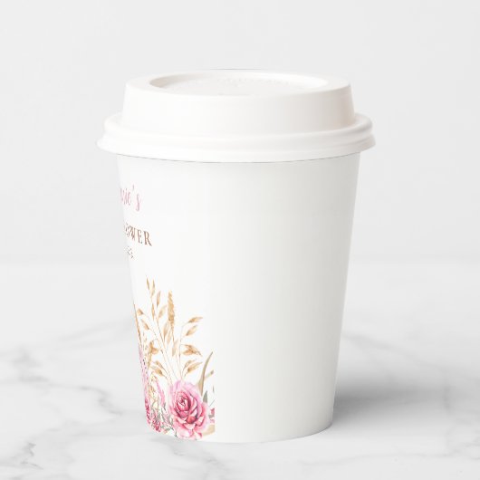 Rustikale Herbstboho Pumpkin Baby Girl Dusche Pappbecher (Links)