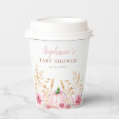 Rustikale Herbstboho Pumpkin Baby Girl Dusche Pappbecher (Vorderseite)