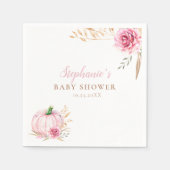 Rustikale Herbstboho Pumpkin Baby Girl Dusche Serviette (Vorderseite)