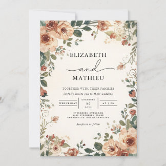 Rustikale Herbstbrunnen Einladung