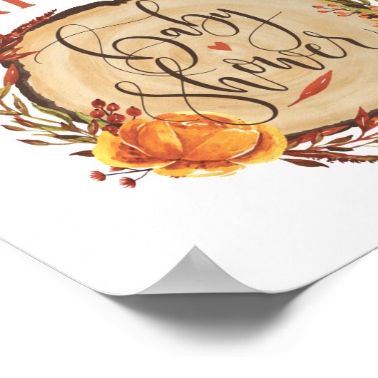 Rustikale Herbstdusche Begrüßungszeichen Poster (Ecke)