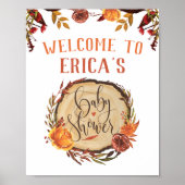 Rustikale Herbstdusche Begrüßungszeichen Poster (Vorne)