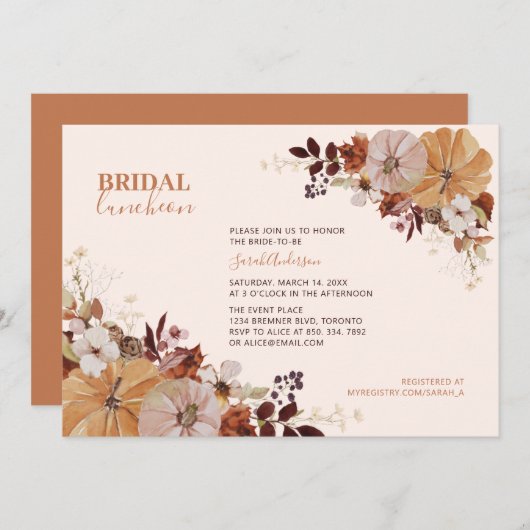 Rustikale Herbstdusche Einladung (Vorne/Hinten)