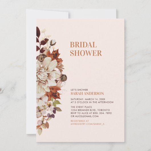 Rustikale Herbstdusche Einladung (Vorderseite)