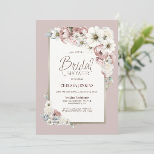 Rustikale Herbstdusche Einladung (Stehend Vorderseite)