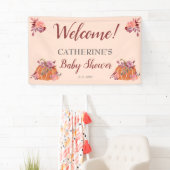 Rustikale Herbstdusche Floral Pumpkin Baby-Dusche  Banner (Insitu)