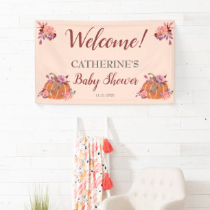 Rustikale Herbstdusche Floral Pumpkin Baby-Dusche  Banner