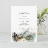 rustikale Herbstdusche im Winter Einladung (Stehend Vorderseite)