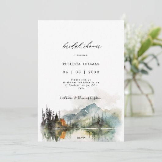 rustikale Herbstdusche im Winter Einladung (Stehend Vorderseite)