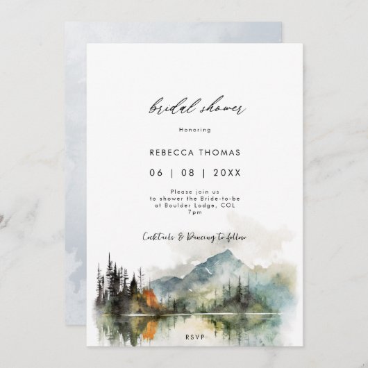 rustikale Herbstdusche im Winter Einladung (Vorne/Hinten)