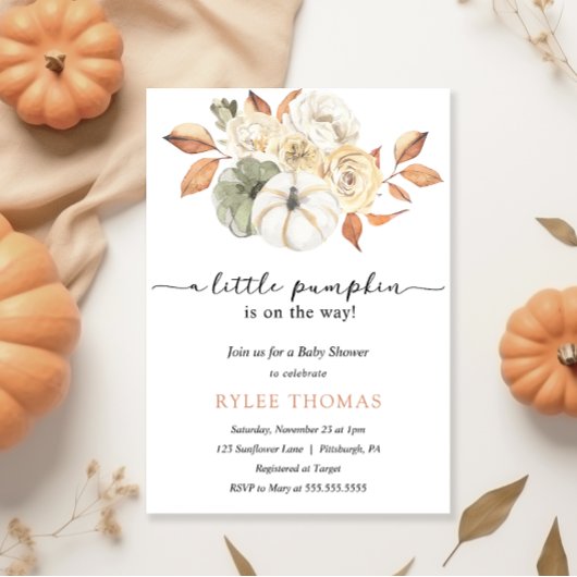 Rustikale Herbstdusche Pumpkin Herbst Babydusche Einladung