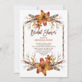 Rustikale Herbstdusche Tiger Lily Bridal Einladung (Vorderseite)