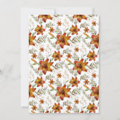 Rustikale Herbstdusche Tiger Lily Bridal Einladung (Rückseite)