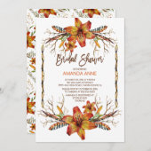 Rustikale Herbstdusche Tiger Lily Bridal Einladung (Vorne/Hinten)