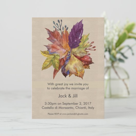 Rustikale Herbsteinladung Einladung (Stehend Vorderseite)