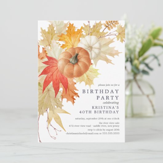 Rustikale Herbsteinladung Einladung (Stehend Vorderseite)