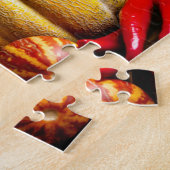 Rustikale Herbsternte Blume Pumpkin Puzzle (Seite)