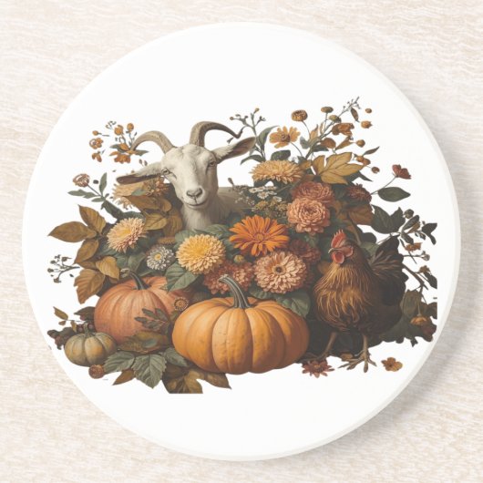 Rustikale Herbsternte Getränkeuntersetzer (Vorne)