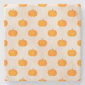 rustikale Herbsternte Kürbis Steinuntersetzer (Vorderseite)