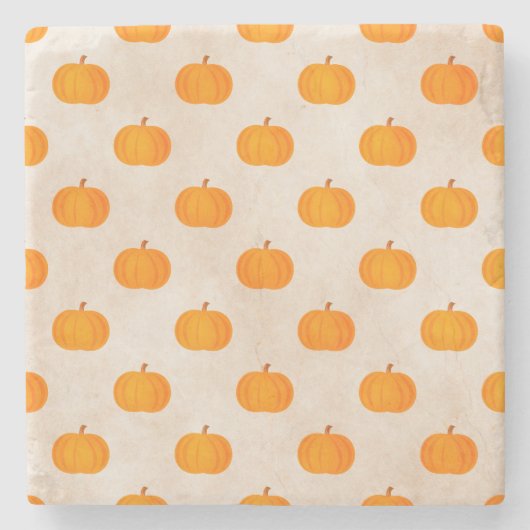 rustikale Herbsternte Kürbis Steinuntersetzer (Vorderseite)