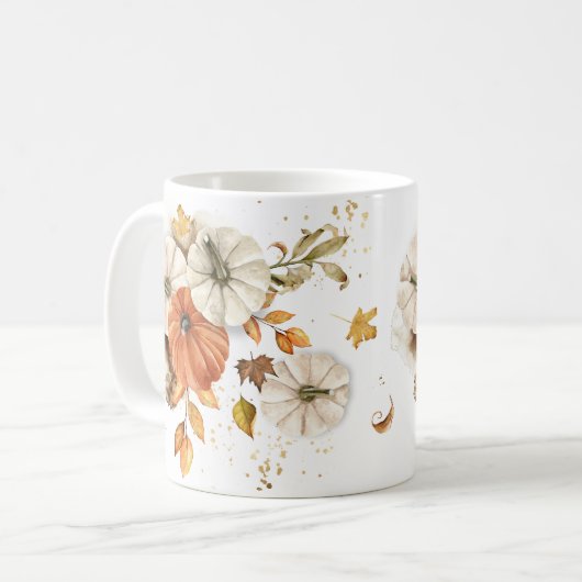 Rustikale Herbsternte Kürbiskaffee Tasse (Vorderseite Links)