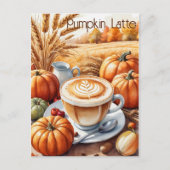 Rustikale Herbsternte Pumpkin GewürzLatte Postkarte (Vorderseite)