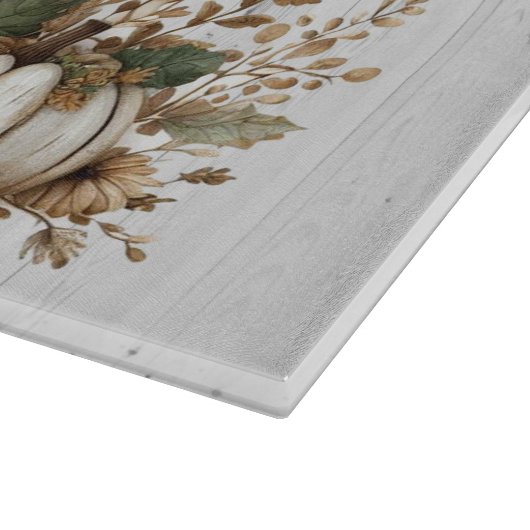 Rustikale Herbsternte Scarecrow mit Pumpkins Schneidebrett (Ecke)