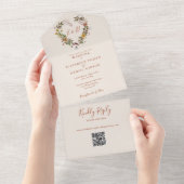 Rustikale Herbstfälle Blumenkohl QR Kodex Hochzeit All In One Einladung (Abreißen)