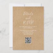 Rustikale Herbstfälle floraler QR-Code Hochzeit Einladung (Rückseite)