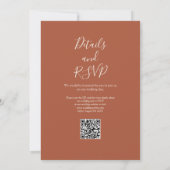 Rustikale Herbstfälle floraler QR-Code Hochzeit Einladung (Rückseite)